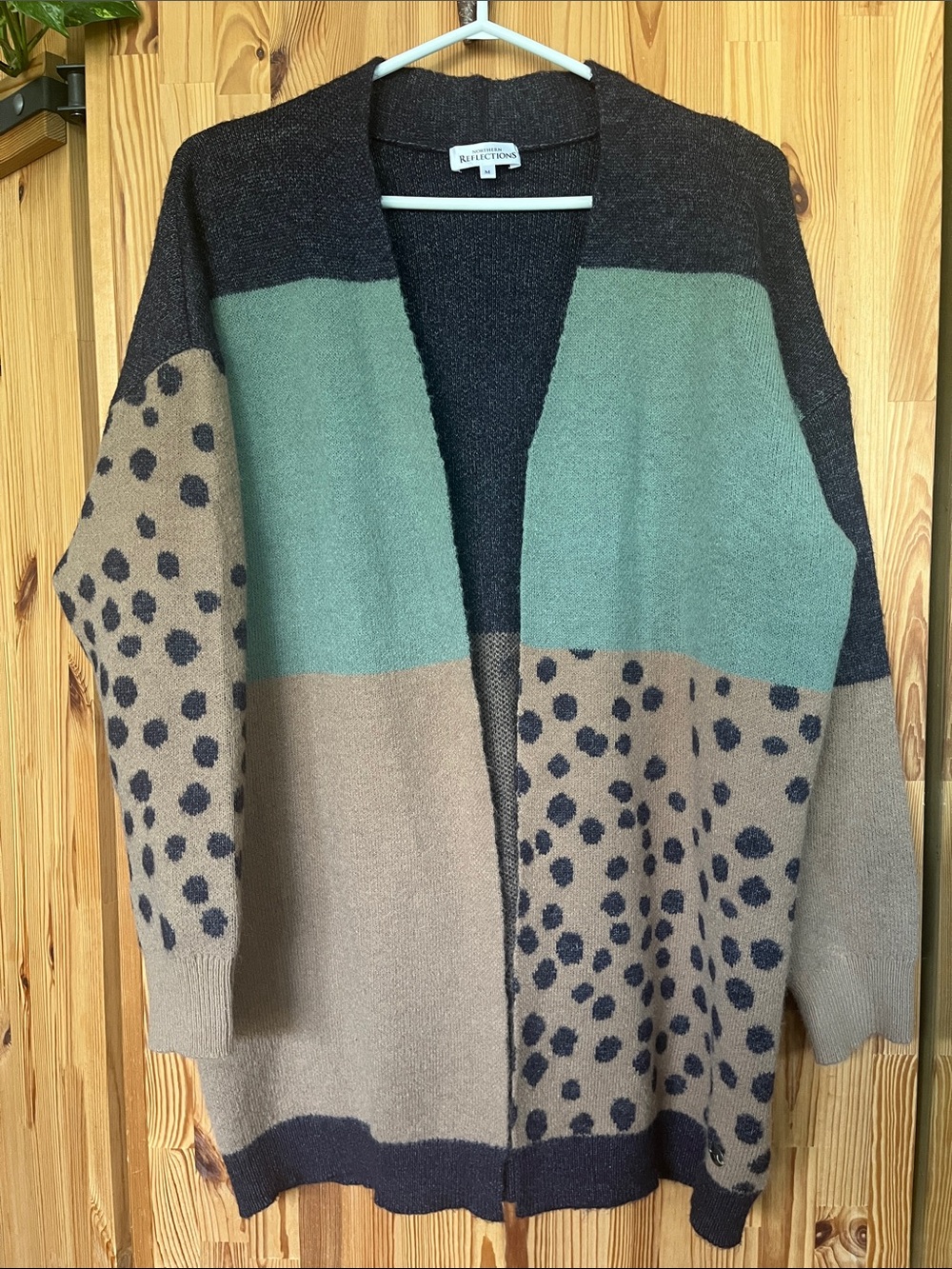 Northern Reflections print open cardigan (size M)